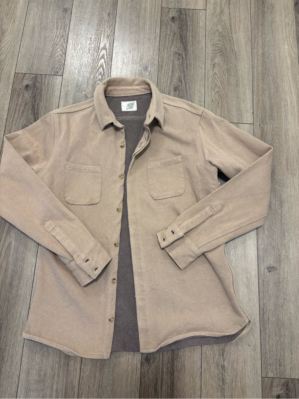 Nine Lives Men’s Large Workwear Jacket Made in Japan 100% Cotton Tan Utility